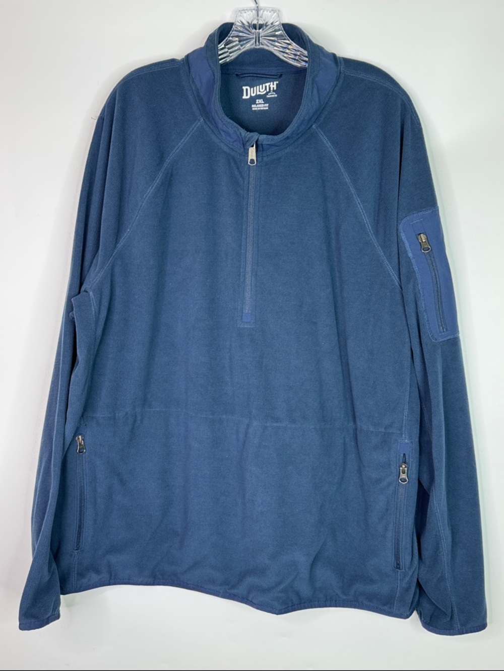 Duluth Trading Co 13119 Blue 1/2 Zip Fleece Sweatshirt Size 2XL